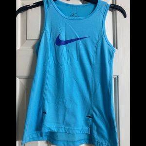 Nike youth girls small blue tank top dri fit